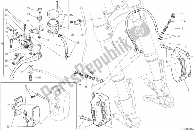 Wszystkie części do Przedni Uk? Ad Hamulcowy Ducati Monster 1200 USA 2014